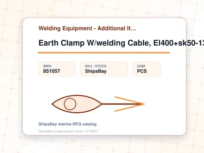 Earth Clamp W/welding Cable, El400+sk50-13mm 50mm2 L:5mtr - Welding Equipment - Additional Items - IMPA 851057 - UOM PCS