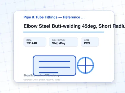 Elbow Steel Butt-welding 45deg, Short Radius H.p. Sch-40 200a - Pipe & Tube Fittings — Reference (IMPA) - IMPA 731440 - UOM PCS