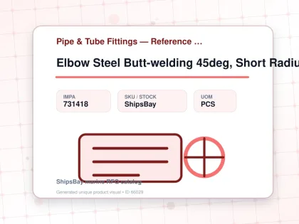 Elbow Steel Butt-welding 45deg, Short Radius H.p. Sch-40 50a - Pipe & Tube Fittings — Reference (IMPA) - IMPA 731418 - UOM PCS