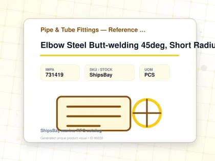 Elbow Steel Butt-welding 45deg, Short Radius H.p. Sch-40 65a - Pipe & Tube Fittings — Reference (IMPA) - IMPA 731419 - UOM PCS