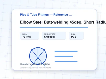 Elbow Steel Butt-welding 45deg, Short Radius H.p. Sch-80 200a - Pipe & Tube Fittings — Reference (IMPA) - IMPA 731467 - UOM PCS