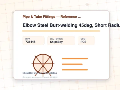 Elbow Steel Butt-welding 45deg, Short Radius H.p. Sch-80 65a - Pipe & Tube Fittings — Reference (IMPA) - IMPA 731446 - UOM PCS