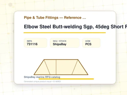 Elbow Steel Butt-welding Sgp, 45deg Short Radius 32a - Pipe & Tube Fittings — Reference (IMPA) - IMPA 731116 - UOM PCS