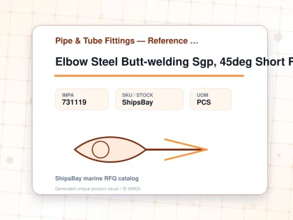 Elbow Steel Butt-welding Sgp, 45deg Short Radius 65a - Pipe & Tube Fittings — Reference (IMPA) - IMPA 731119 - UOM PCS