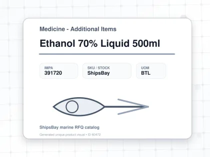 Ethanol 70% Liquid 500ml - Medicine - Additional Items - IMPA 391720 - UOM BTL