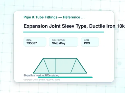 Expansion Joint Sleev Type, Ductile Iron 10kg 200mm L458mm - Pipe & Tube Fittings — Reference (IMPA) - IMPA 735087 - UOM PCS