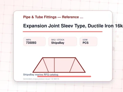 Expansion Joint Sleev Type, Ductile Iron 16kg 80mm L469mm - Pipe & Tube Fittings — Reference (IMPA) - IMPA 735093 - UOM PCS