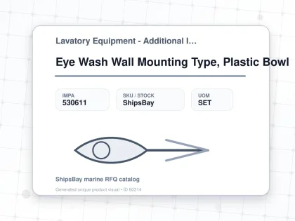 Eye Wash Wall Mounting Type, Plastic Bowl - Lavatory Equipment - Additional Items - IMPA 530611 - UOM SET