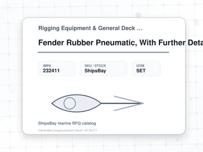 Fender Rubber Pneumatic, With Further Detail - Rigging Equipment & General Deck Items - Additional Items - IMPA 232411 - UOM SET