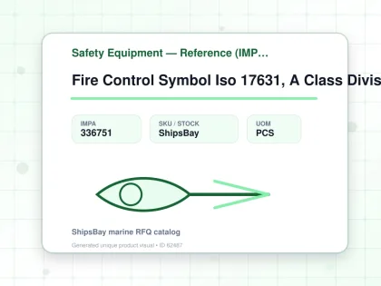 Fire Control Symbol Iso 17631, A Class Division 150x150mm - Safety Equipment — Reference (IMPA) - IMPA 336751 - UOM PCS