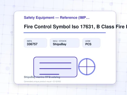 Fire Control Symbol Iso 17631, B Class Fire Door 150x150mm - Safety Equipment — Reference (IMPA) - IMPA 336757 - UOM PCS