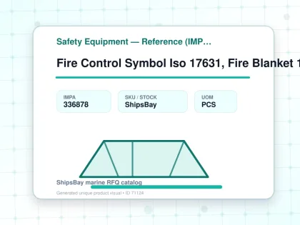 Fire Control Symbol Iso 17631, Fire Blanket 150x150mm - Safety Equipment — Reference (IMPA) - IMPA 336878 - UOM PCS