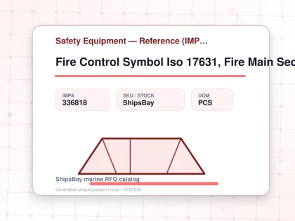 Fire Control Symbol Iso 17631, Fire Main Sec Valve 150x150mm - Safety Equipment — Reference (IMPA) - IMPA 336818 - UOM PCS
