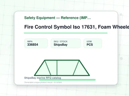 Fire Control Symbol Iso 17631, Foam Wheeled Fire Extinguisher - Safety Equipment — Reference (IMPA) - IMPA 336854 - UOM PCS