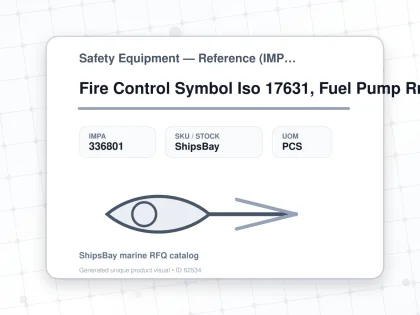 Fire Control Symbol Iso 17631, Fuel Pump Rmt S/off 150x150mm - Safety Equipment — Reference (IMPA) - IMPA 336801 - UOM PCS