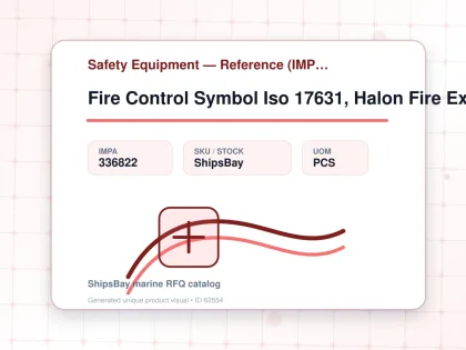 Fire Control Symbol Iso 17631, Halon Fire Exting'ng Install'n - Safety Equipment — Reference (IMPA) - IMPA 336822 - UOM PCS