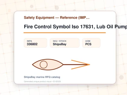 Fire Control Symbol Iso 17631, Lub Oil Pump Rmt S/off 150x150 - Safety Equipment — Reference (IMPA) - IMPA 336802 - UOM PCS