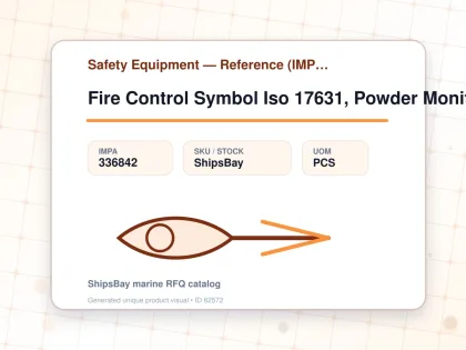 Fire Control Symbol Iso 17631, Powder Monitor 150x150mm - Safety Equipment — Reference (IMPA) - IMPA 336842 - UOM PCS