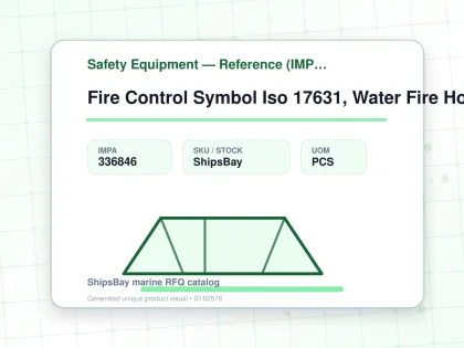 Fire Control Symbol Iso 17631, Water Fire Hose & Nozzle - Safety Equipment — Reference (IMPA) - IMPA 336846 - UOM PCS