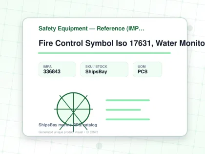 Fire Control Symbol Iso 17631, Water Monitor 150x150mm - Safety Equipment — Reference (IMPA) - IMPA 336843 - UOM PCS