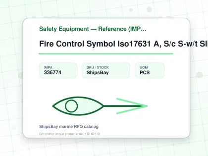 Fire Control Symbol Iso17631 A, S/c S-w/t Slide F-door 150x150 - Safety Equipment — Reference (IMPA) - IMPA 336774 - UOM PCS