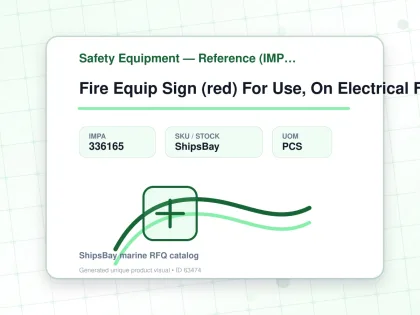 Fire Equip Sign (red) For Use, On Electrical Fire 100x300mm - Safety Equipment — Reference (IMPA) - IMPA 336165 - UOM PCS