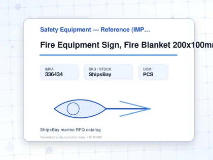 Fire Equipment Sign, Fire Blanket 200x100mm - Safety Equipment — Reference (IMPA) - IMPA 336434 - UOM PCS