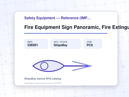 Fire Equipment Sign Panoramic, Fire Extinguisher 150x150mmx2 - Safety Equipment — Reference (IMPA) - IMPA 336501 - UOM PCS