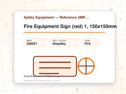 Fire Equipment Sign (red) 1, 150x150mm - Safety Equipment — Reference (IMPA) - IMPA 336251 - UOM PCS