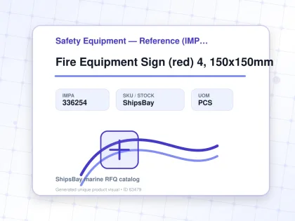 Fire Equipment Sign (red) 4, 150x150mm - Safety Equipment — Reference (IMPA) - IMPA 336254 - UOM PCS
