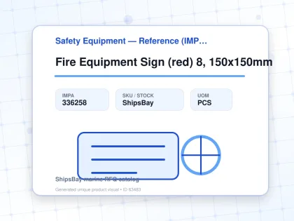Fire Equipment Sign (red) 8, 150x150mm - Safety Equipment — Reference (IMPA) - IMPA 336258 - UOM PCS