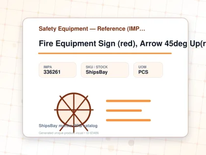 Fire Equipment Sign (red), Arrow 45deg Up(r) 100x100mm - Safety Equipment — Reference (IMPA) - IMPA 336261 - UOM PCS