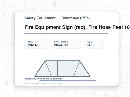 Fire Equipment Sign (red), Fire Hose Reel 100x300mm - Safety Equipment — Reference (IMPA) - IMPA 336145 - UOM PCS
