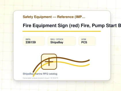 Fire Equipment Sign (red) Fire, Pump Start Button 100x300mm - Safety Equipment — Reference (IMPA) - IMPA 336159 - UOM PCS