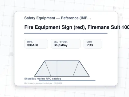 Fire Equipment Sign (red), Firemans Suit 100x300mm - Safety Equipment — Reference (IMPA) - IMPA 336158 - UOM PCS