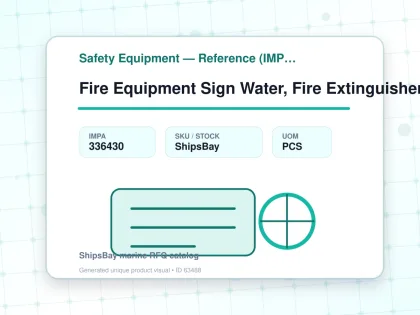 Fire Equipment Sign Water, Fire Extinguisher 200x100mm - Safety Equipment — Reference (IMPA) - IMPA 336430 - UOM PCS