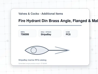 Fire Hydrant Din Brass Angle, Flanged & Male Thread End Dn50 - Valves & Cocks - Additional Items - IMPA 756099 - UOM PCS
