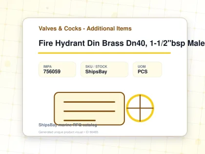 Fire Hydrant Din Brass Dn40, 1-1/2"bsp Male & Flanged - Valves & Cocks - Additional Items - IMPA 756059 - UOM PCS