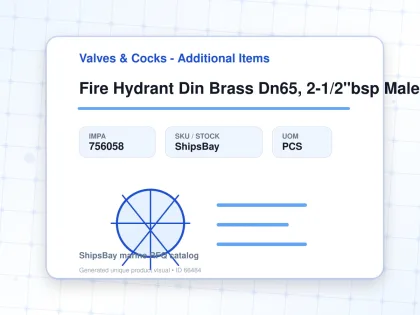 Fire Hydrant Din Brass Dn65, 2-1/2"bsp Male & Female - Valves & Cocks - Additional Items - IMPA 756058 - UOM PCS