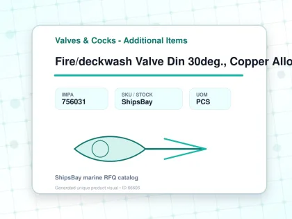 Fire/deckwash Valve Din 30deg., Copper Alloy Pn16 #907 25mm - Valves & Cocks - Additional Items - IMPA 756031 - UOM PCS