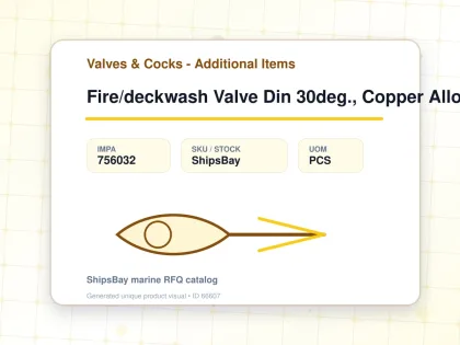 Fire/deckwash Valve Din 30deg., Copper Alloy Pn16 #907 32mm - Valves & Cocks - Additional Items - IMPA 756032 - UOM PCS