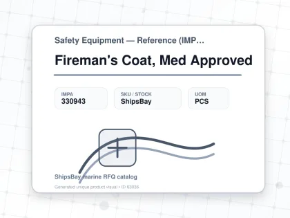 Fireman's Coat, Med Approved - Safety Equipment — Reference (IMPA) - IMPA 330943 - UOM PCS