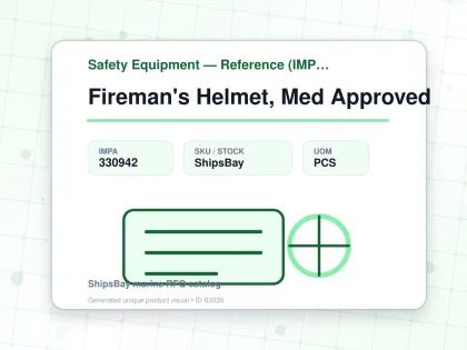 Fireman's Helmet, Med Approved - Safety Equipment — Reference (IMPA) - IMPA 330942 - UOM PCS