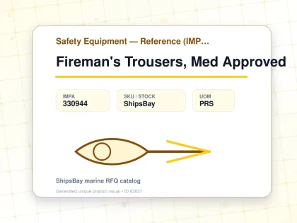 Fireman's Trousers, Med Approved - Safety Equipment — Reference (IMPA) - IMPA 330944 - UOM PRS