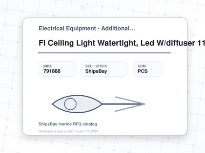 Fl Ceiling Light Watertight, Led W/diffuser 11.5wx1 C.white - Electrical Equipment - Additional Items - IMPA 791888 - UOM PCS