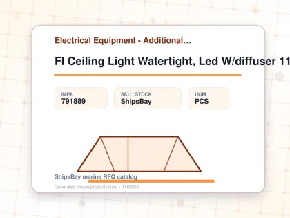 Fl Ceiling Light Watertight, Led W/diffuser 11.5wx1 D.light - Electrical Equipment - Additional Items - IMPA 791889 - UOM PCS