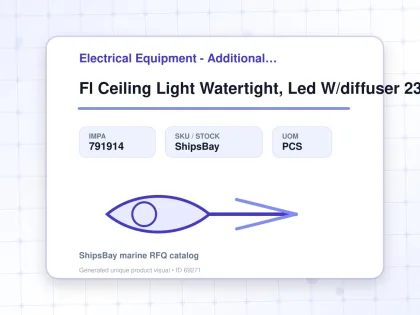 Fl Ceiling Light Watertight, Led W/diffuser 23wx2 D.light - Electrical Equipment - Additional Items - IMPA 791914 - UOM PCS
