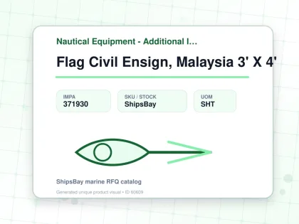 Flag Civil Ensign, Malaysia 3' X 4' - Nautical Equipment - Additional Items - IMPA 371930 - UOM SHT