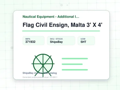 Flag Civil Ensign, Malta 3' X 4' - Nautical Equipment - Additional Items - IMPA 371932 - UOM SHT