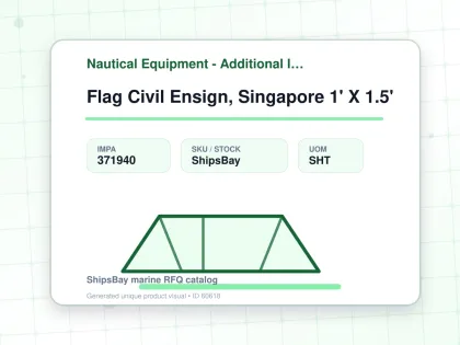 Flag Civil Ensign, Singapore 1' X 1.5' - Nautical Equipment - Additional Items - IMPA 371940 - UOM SHT